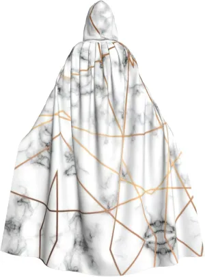 Marbling Texture Print Long Cape Unisex Cloak With Hood Halloween Costume Cloak Adult Vampire Witch Cape