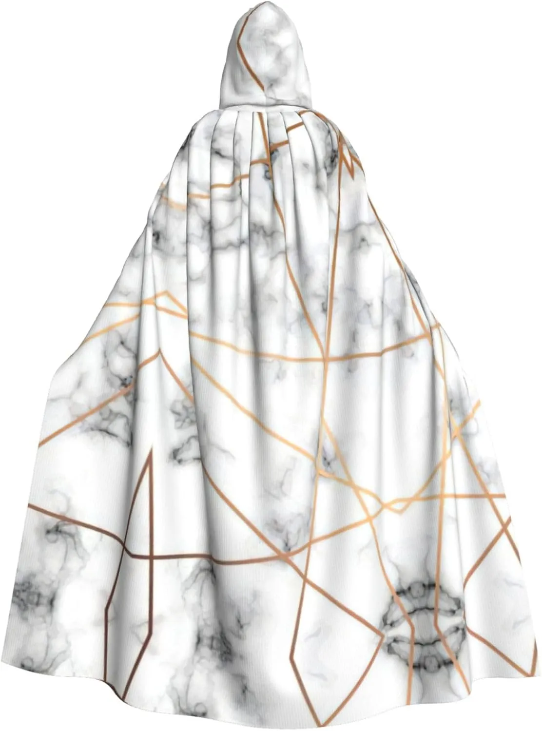 Marbling Texture Print Long Cape Unisex Cloak With Hood Halloween Costume Cloak Adult Vampire Witch Cape