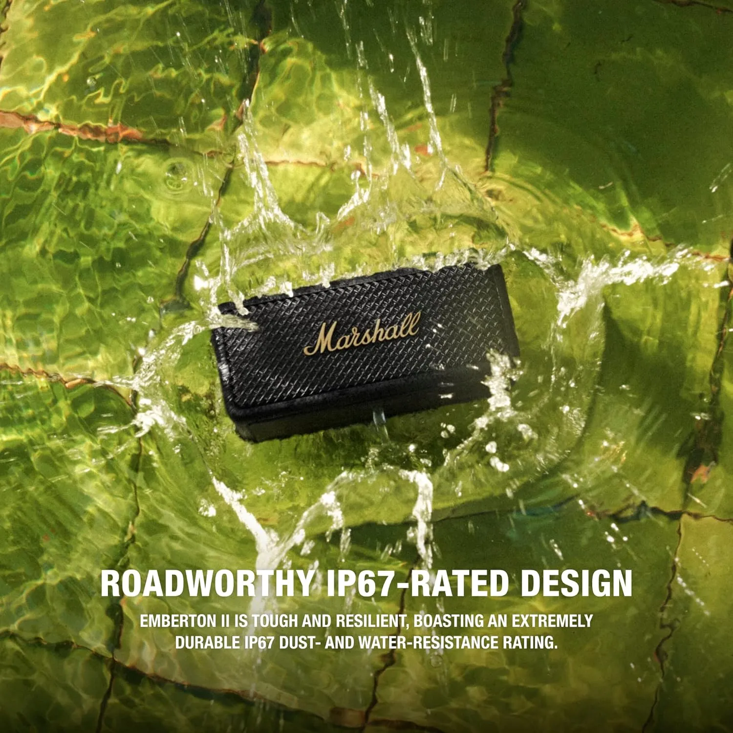 Marshall Emberton II 20 W Wireless Bluetooth Portable Speaker (Black & Brass)
