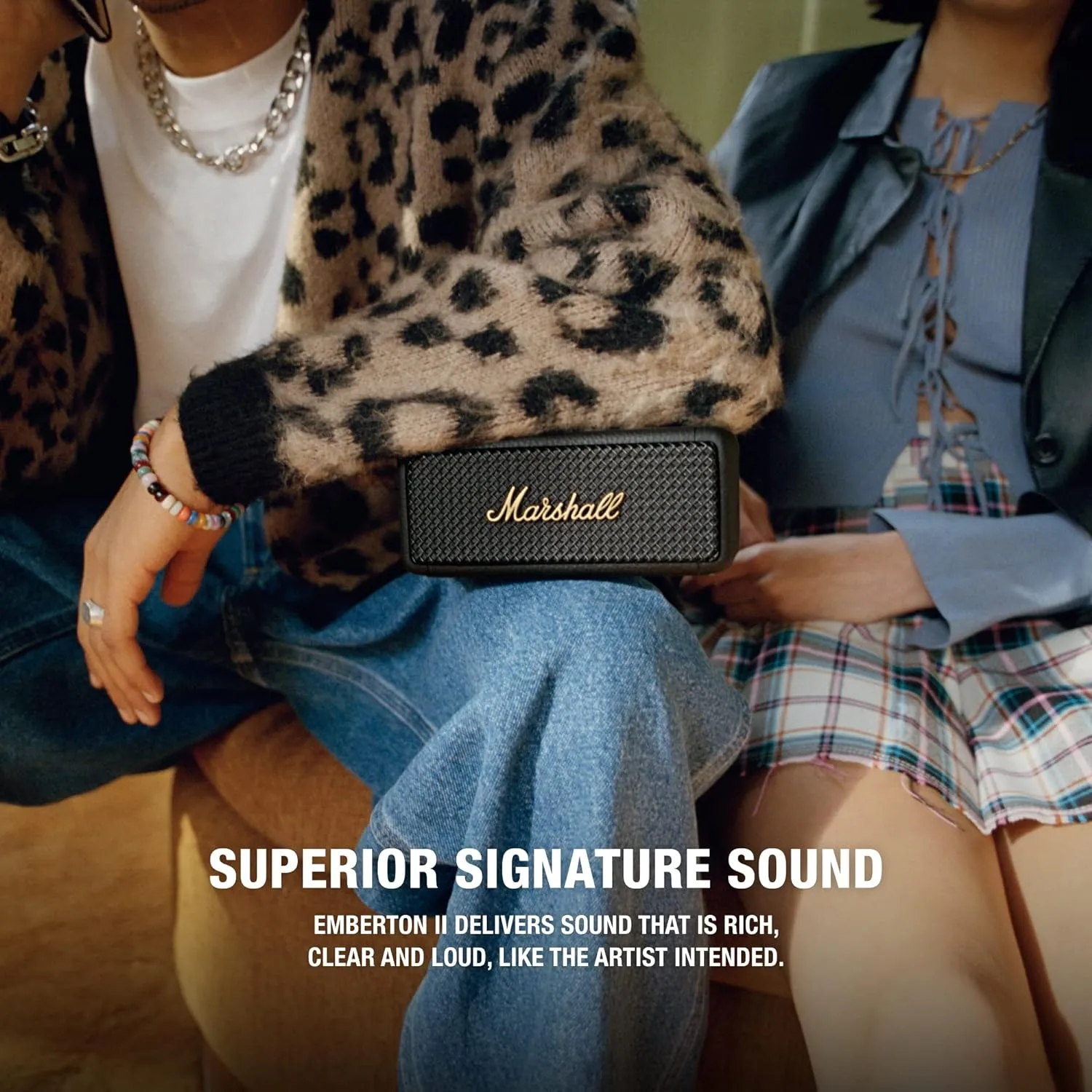 Marshall Emberton II 20 W Wireless Bluetooth Portable Speaker (Black & Brass)