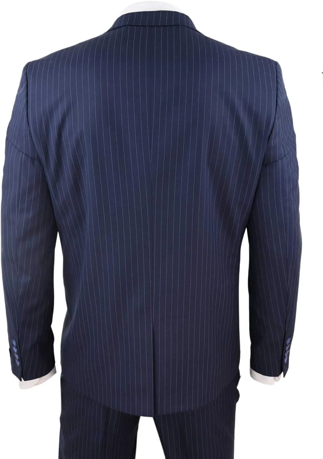 Mens 3 Piece Suit Gatsby 1920s Gangster Pinstripe Tailored Fit