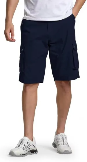Men's Cargo Shorts Classic Relaxed Fit Twill Short for Work Pants Button Pockets