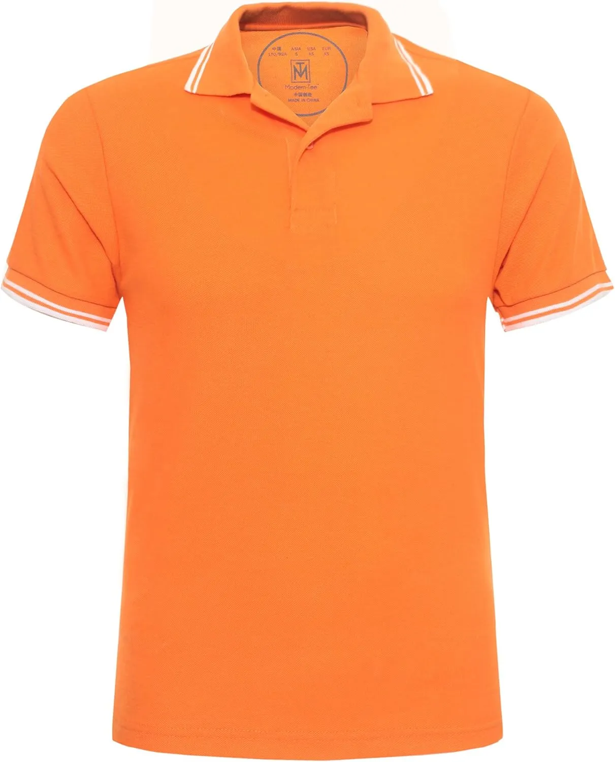 Men's Cotton Casual Polo Shirt Short Sleeve Striped Solid Golf Polo Shirts for Men Classic Pique Relaxed-Fit