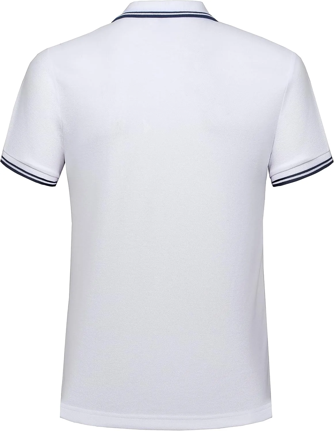 Men's Cotton Casual Polo Shirt Short Sleeve Striped Solid Golf Polo Shirts for Men Classic Pique Relaxed-Fit