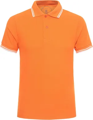 Men's Cotton Casual Polo Shirt Short Sleeve Striped Solid Golf Polo Shirts for Men Classic Pique Relaxed-Fit