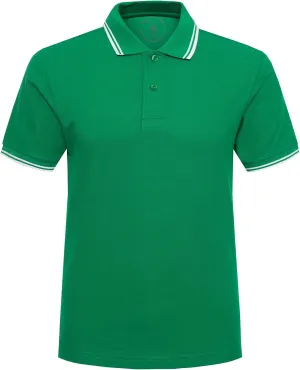 Men's Cotton Casual Polo Shirt Short Sleeve Striped Solid Golf Polo Shirts for Men Classic Pique Relaxed-Fit