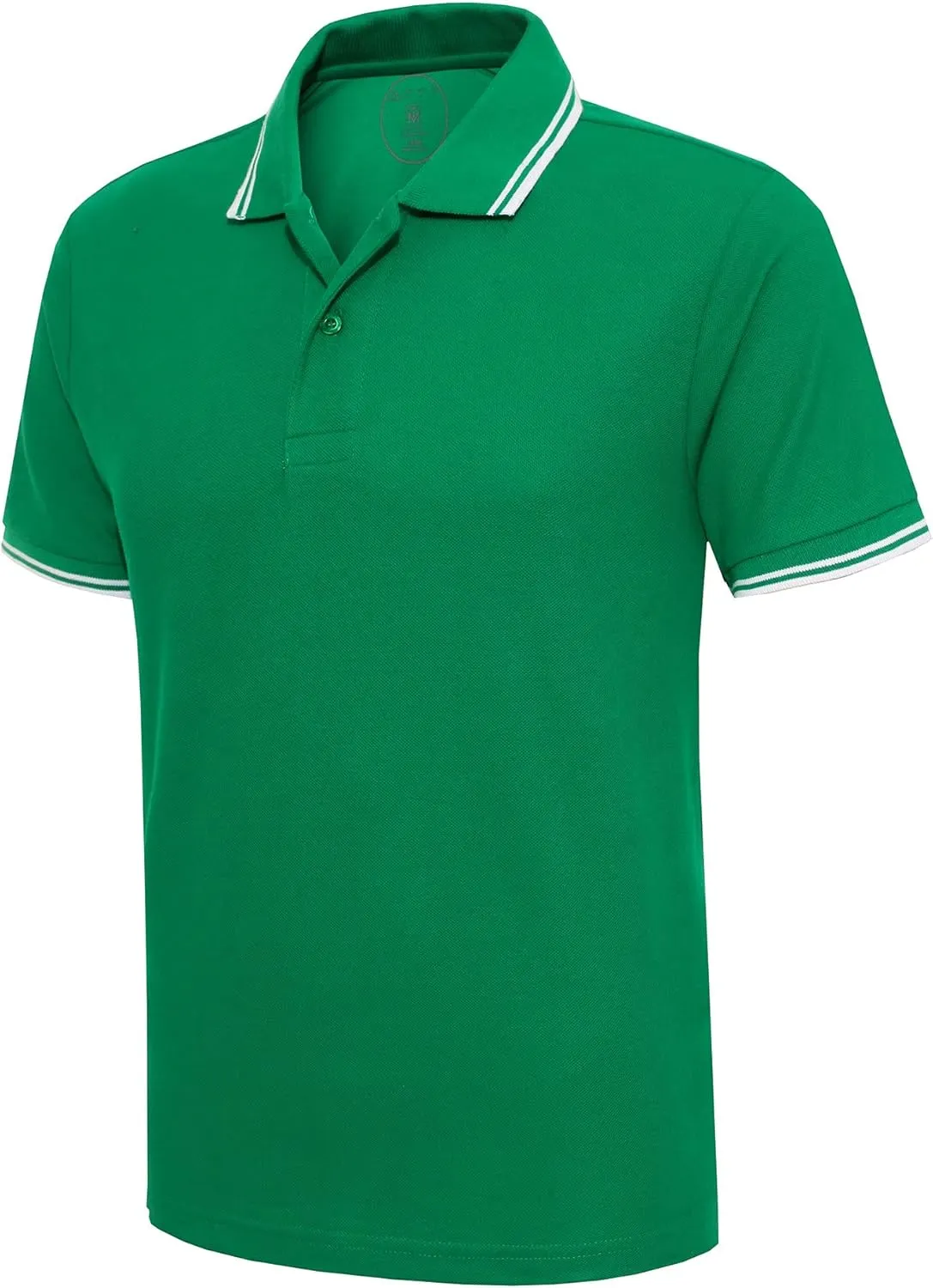 Men's Cotton Casual Polo Shirt Short Sleeve Striped Solid Golf Polo Shirts for Men Classic Pique Relaxed-Fit
