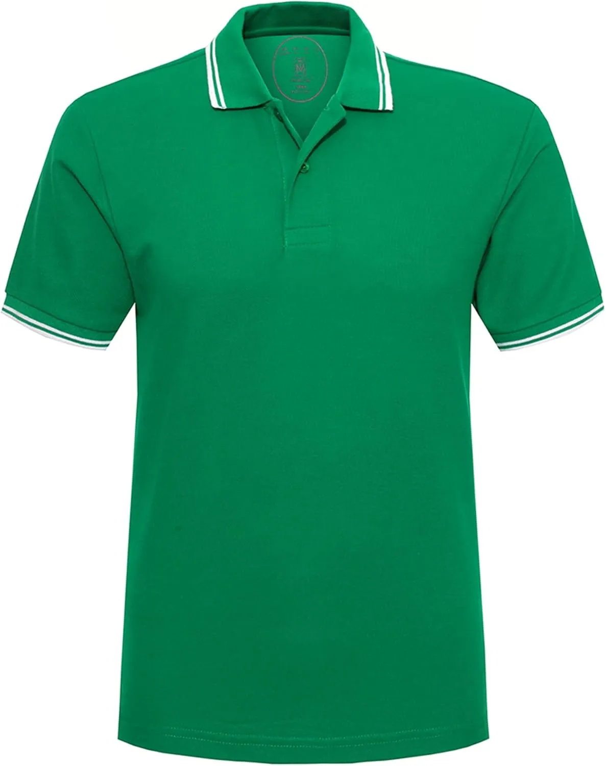 Men's Cotton Casual Polo Shirt Short Sleeve Striped Solid Golf Polo Shirts for Men Classic Pique Relaxed-Fit