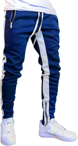 Mens Drawstring Athletic Cargo Joggers Pants Slim Fit Stretch with Pockets Casual Hiking Trousers Gym Sweatpants