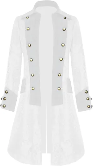 Mens Steampunk Medieval Jacket Pirate Viking Renaissance Costume Formal Tailcoat Gothic Victorian Halloween Tuxedo Coats