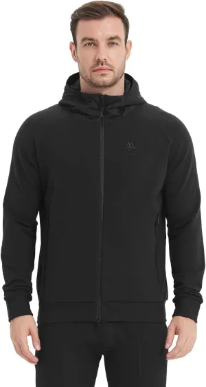 Merino Wool Jacket Men's Zip Up Hoodie Coat Long Sleeve Hooded Sweatshirt for Hiking,Hunting,Cycling,Sports