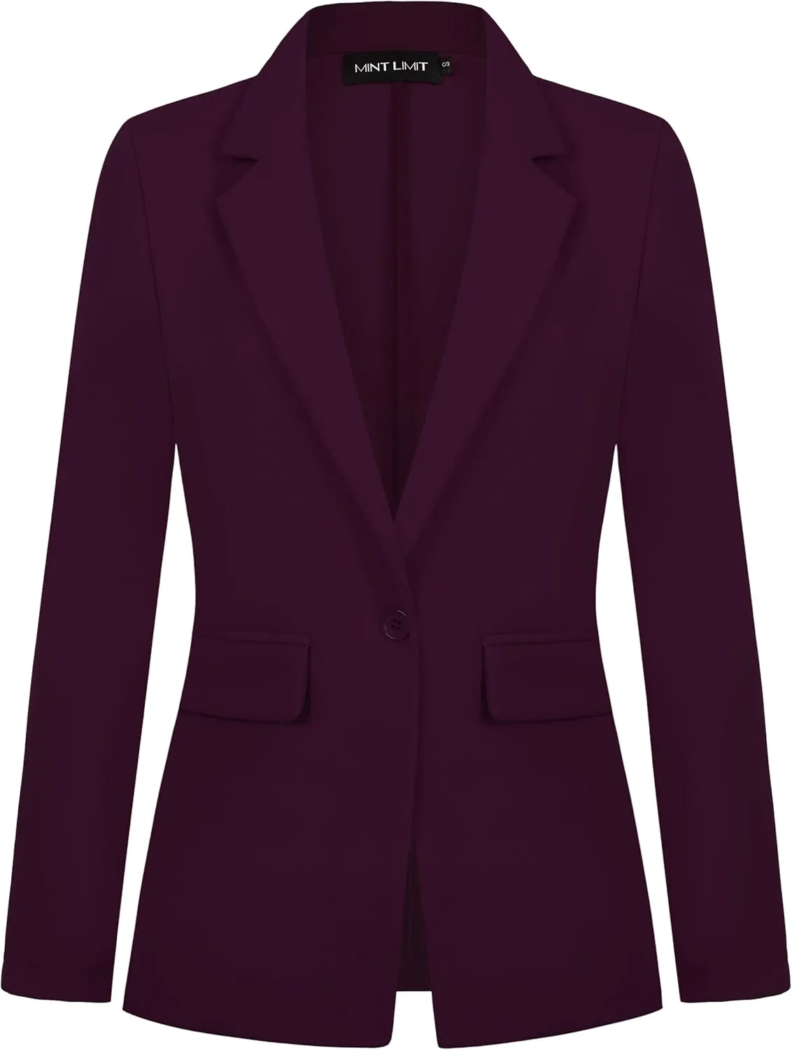 MINTLIMIT Purple Blazer Jacket for Women Notched Lapel Long Sleeve One Button Suit Jacket Tailored Outfit,M,Purple