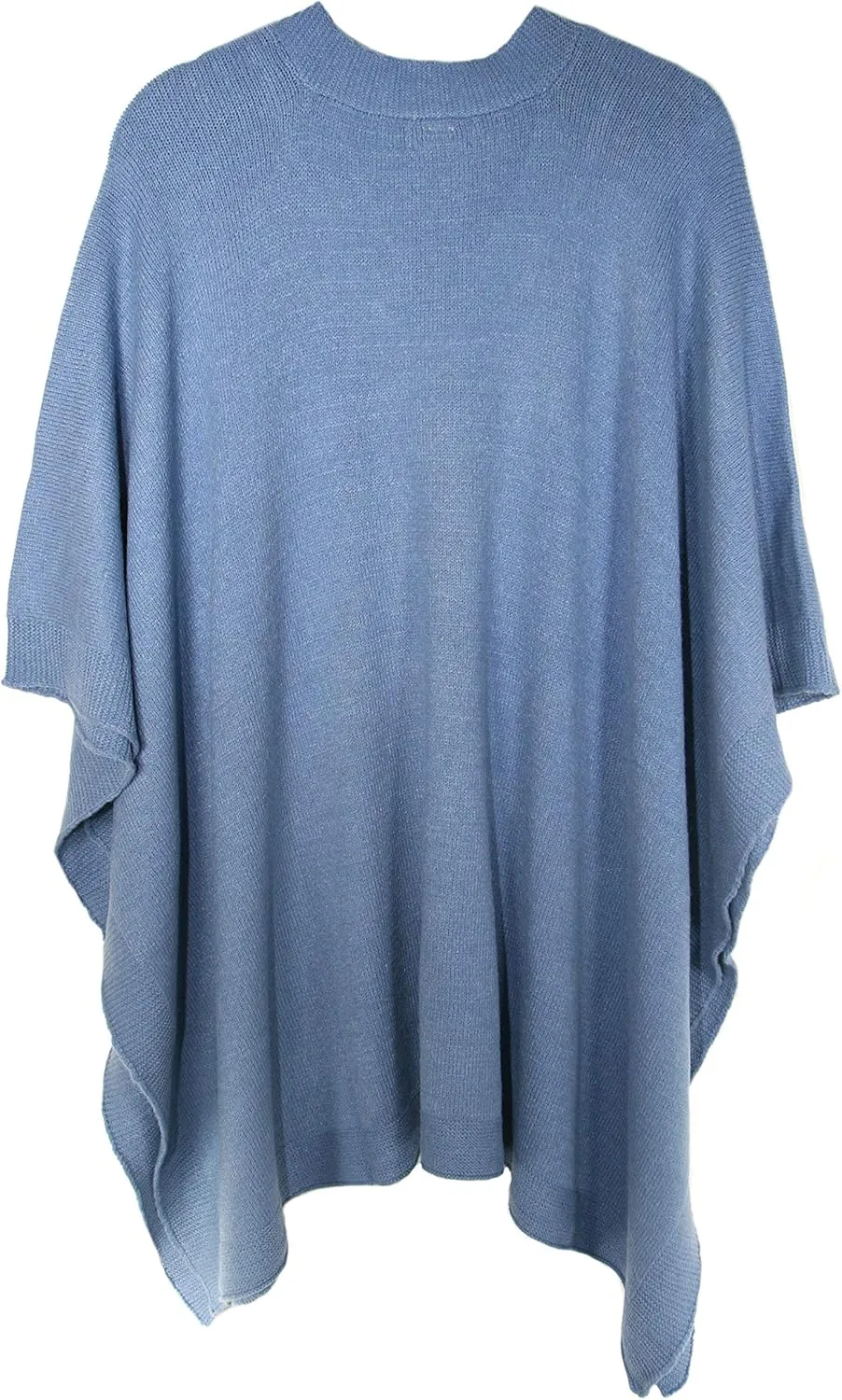 Modena Women's ExtraSoft Fine Knit Pullover Poncho. Sleeveless, Open Sides. V Neck Easy On and Off.