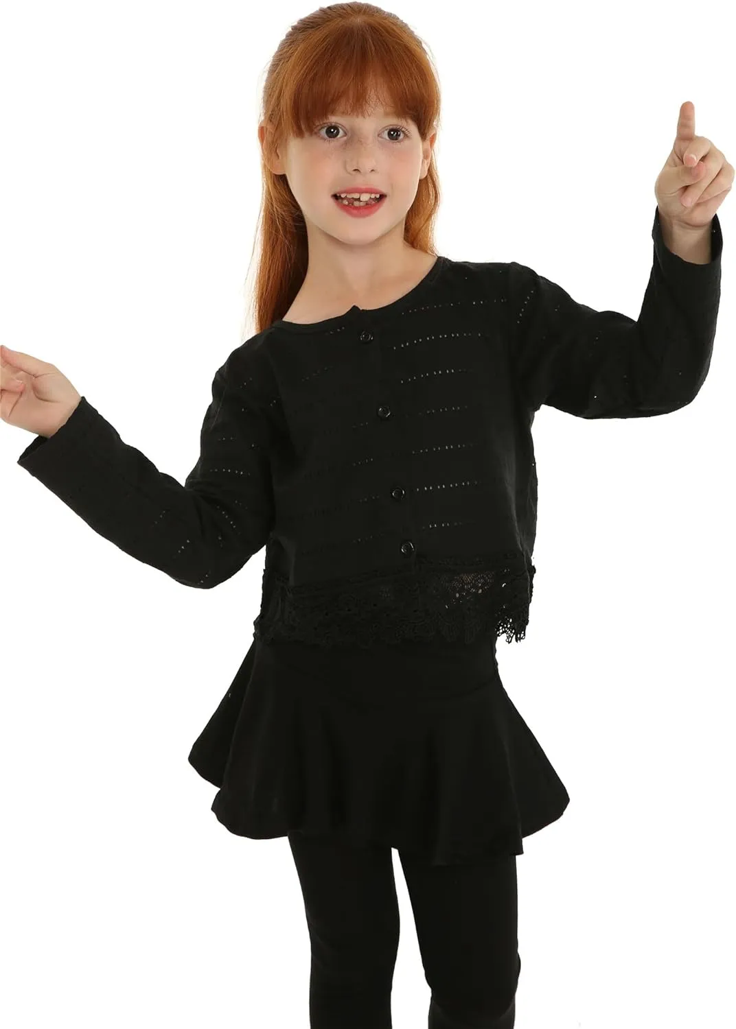 Mud Kingdom Little Girls Long Sleeve Bolero Shrug Lace Short Cardigan