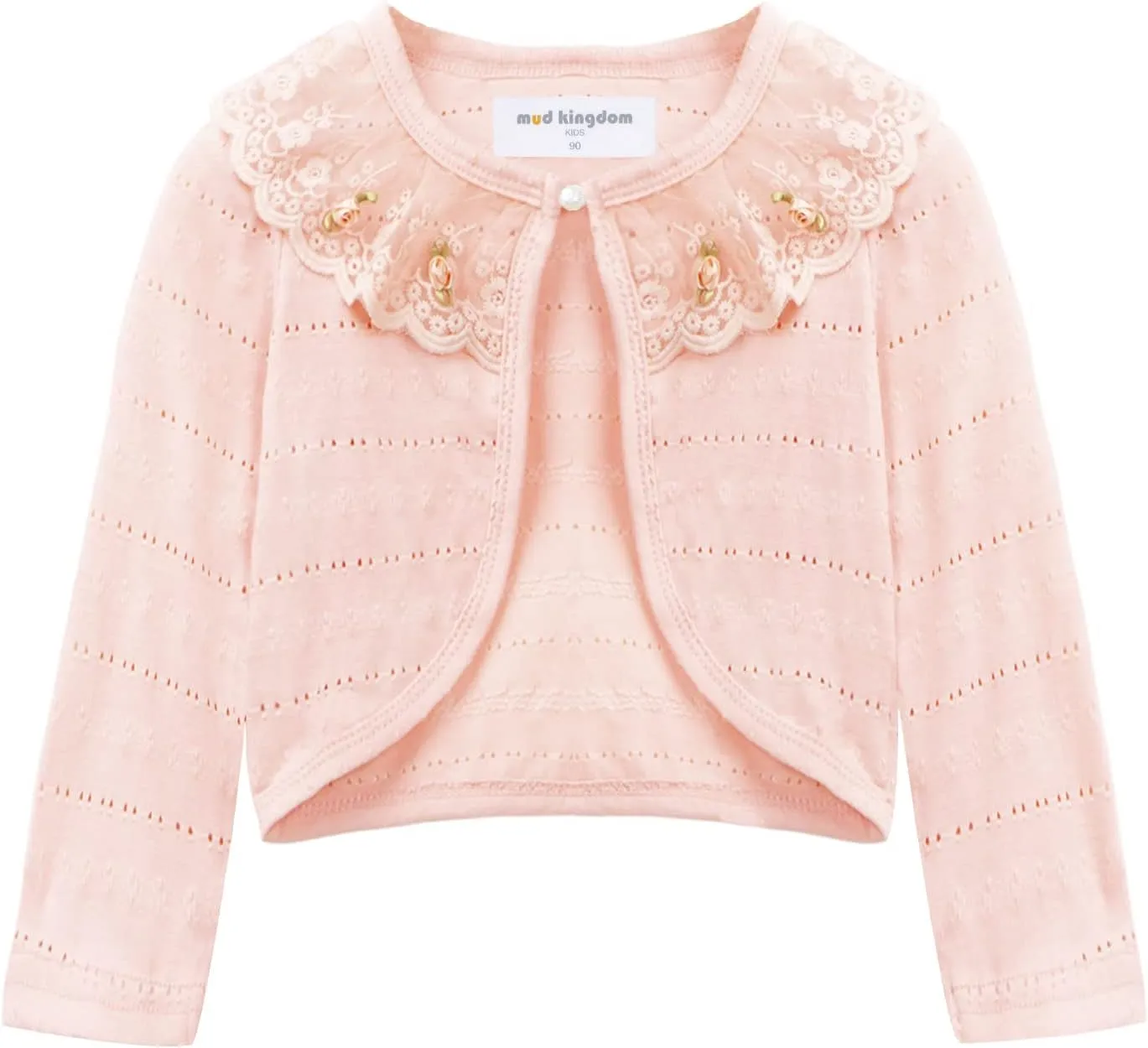Mud Kingdom Little Girls Long Sleeve Bolero Shrug Lace Short Cardigan
