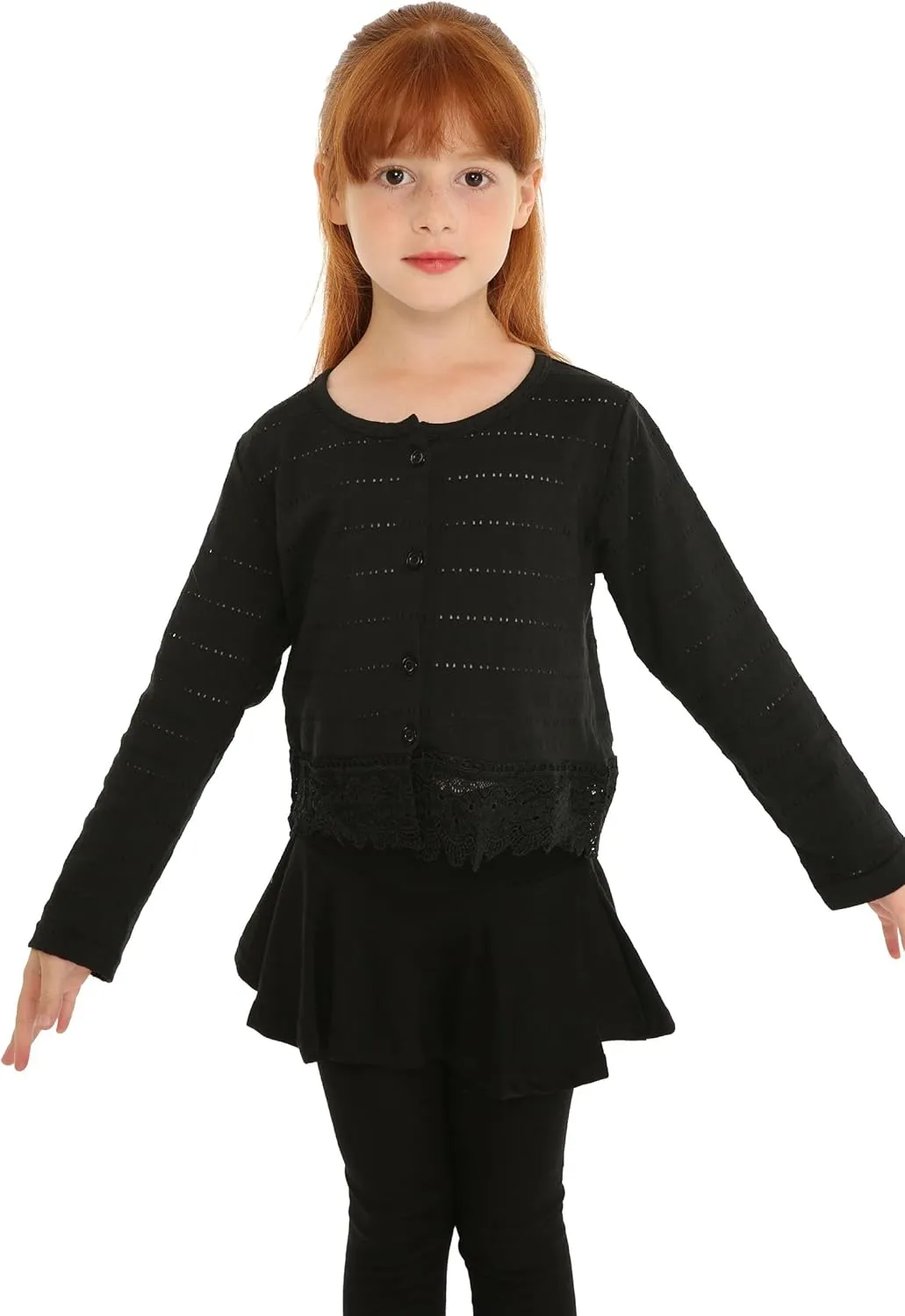 Mud Kingdom Little Girls Long Sleeve Bolero Shrug Lace Short Cardigan