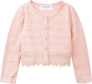 Mud Kingdom Little Girls Long Sleeve Bolero Shrug Lace Short Cardigan