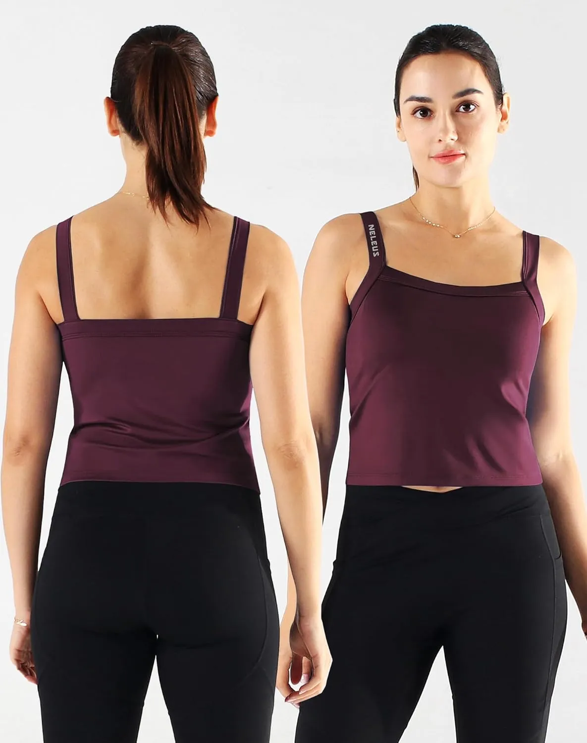 NELEUS Women's 3 Pack Athletic Compression Tank Top with Sport Bra Running Shirt