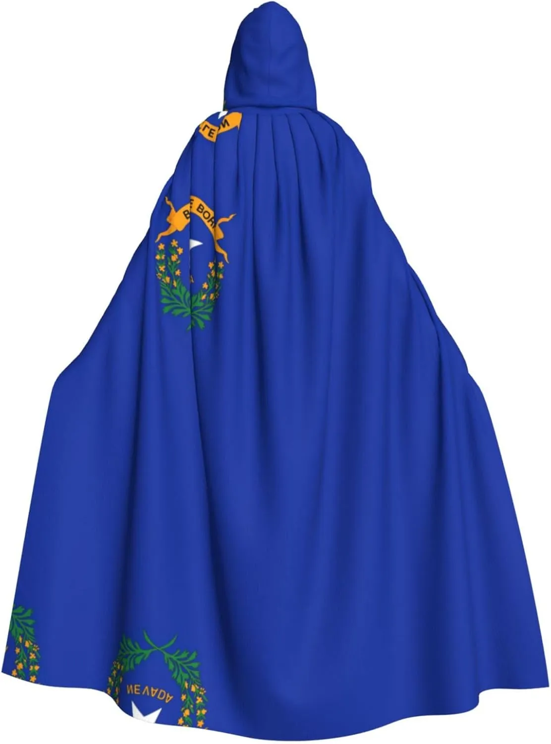 Nevada State Flag Print Long Cape Unisex Cloak With Hood Halloween Costume Cloak Adult Vampire Witch Cape