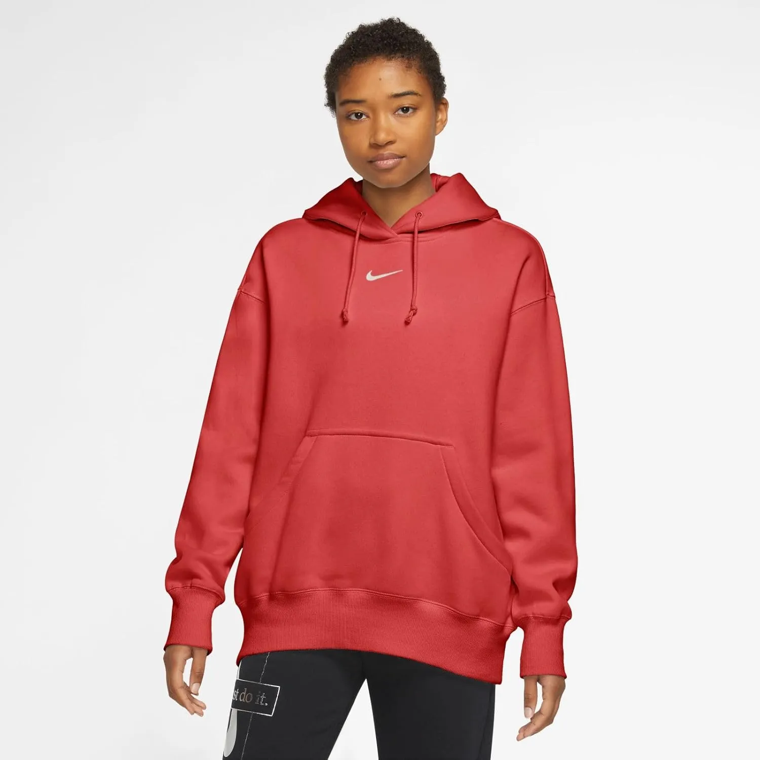 Nike Sportswear Phoenix Fleece Women's Oversized Pullover Hoodie (DQ5860-657, University Red/Sail)