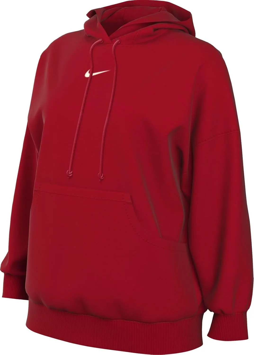 Nike Sportswear Phoenix Fleece Women's Oversized Pullover Hoodie (DQ5860-657, University Red/Sail)