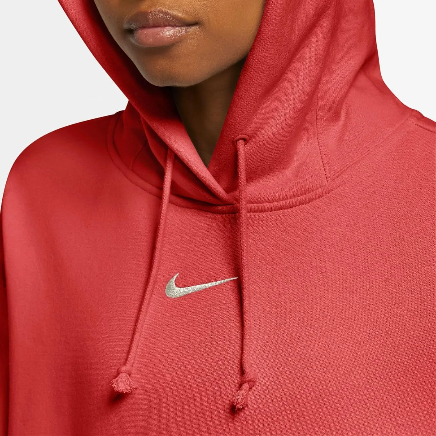 Nike Sportswear Phoenix Fleece Women's Oversized Pullover Hoodie (DQ5860-657, University Red/Sail)