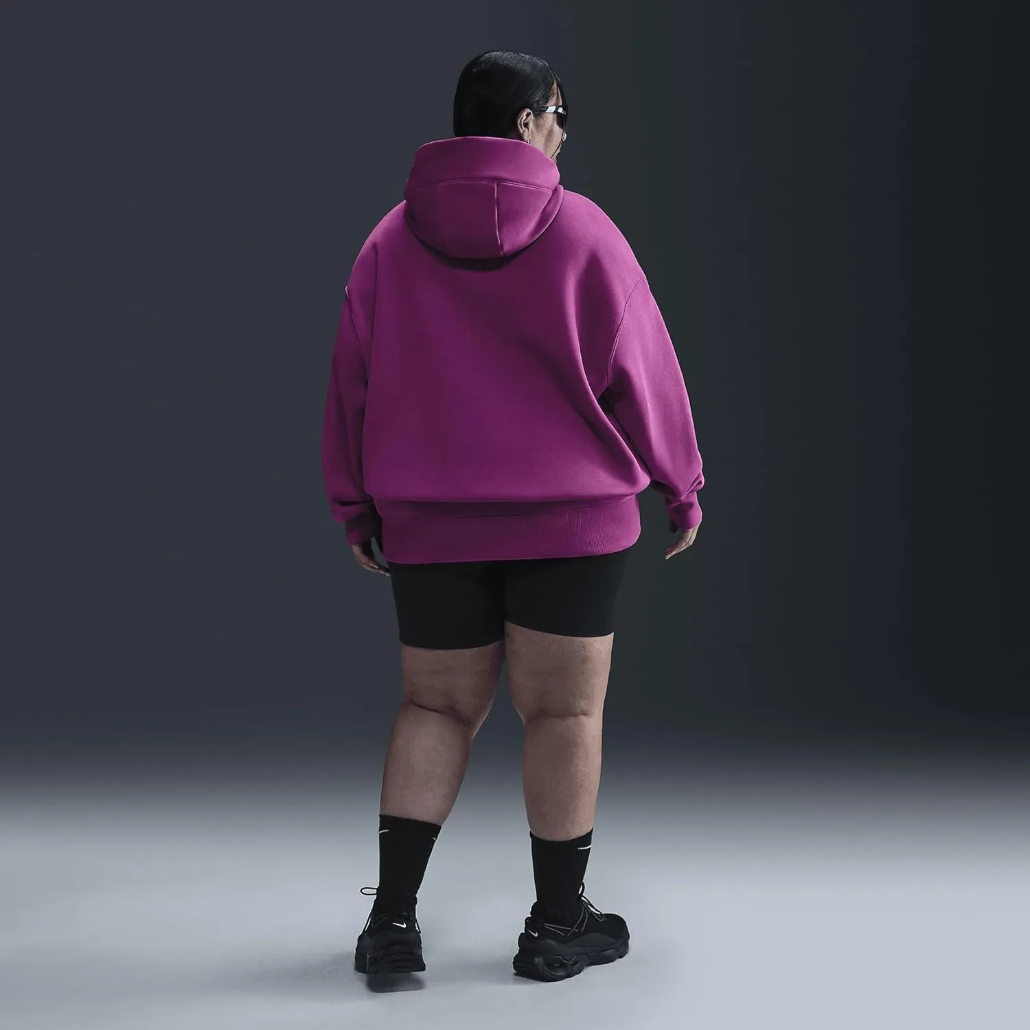 Nike Sportswear Phoenix Fleece Women's Oversized Pullover Hoodie (Plus Size) (DV4984-518, Hot Fuchsia/Sail)