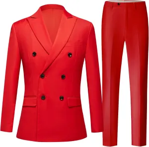 Nine Colors Men Suits 2 Piece Double Breasted Tuxedo Colored Formal Suits for Men