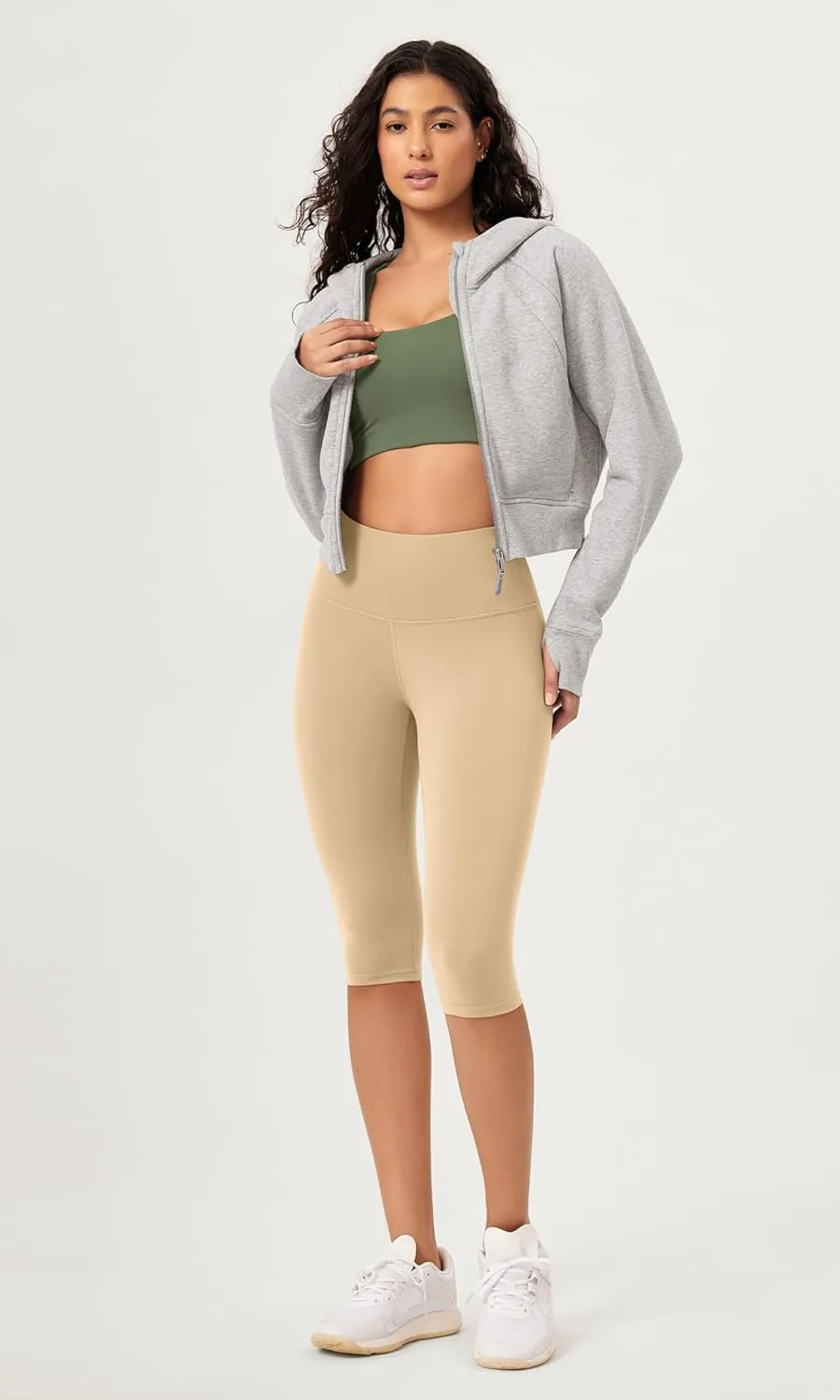 ODODOS 2-Pack Buttery Soft Lounge Yoga Capris for Women, 14" / 19" / 21" High Waist Capri Leggings