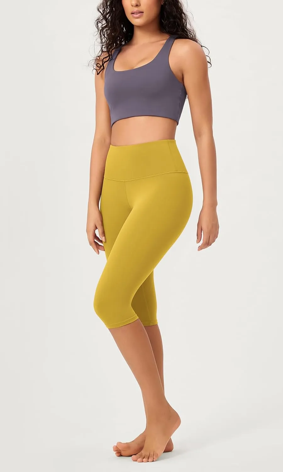 ODODOS 2-Pack Buttery Soft Lounge Yoga Capris for Women, 14" / 19" / 21" High Waist Capri Leggings