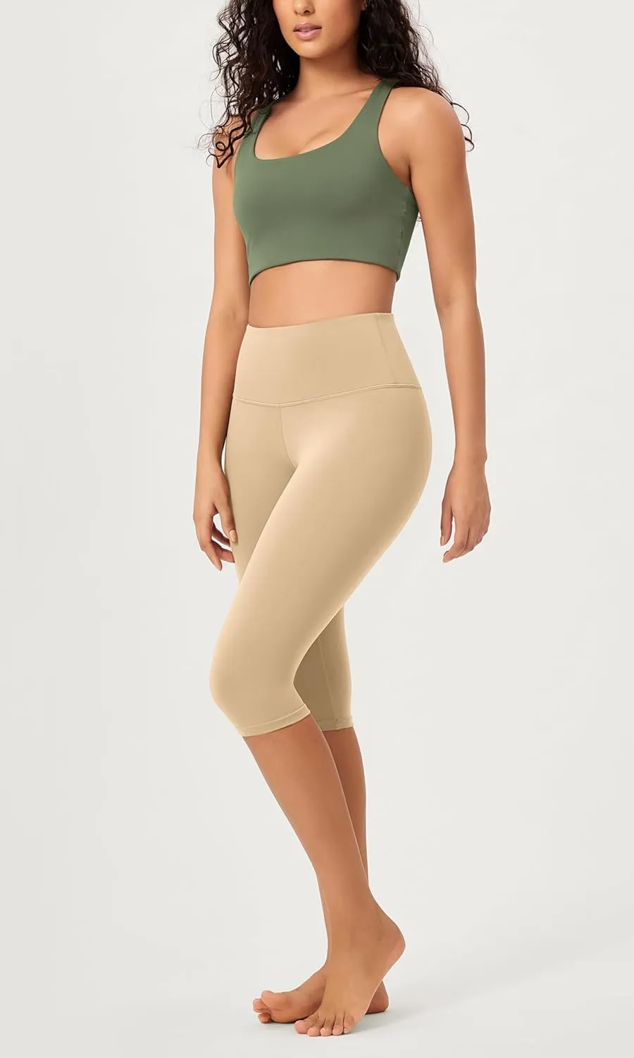 ODODOS 2-Pack Buttery Soft Lounge Yoga Capris for Women, 14" / 19" / 21" High Waist Capri Leggings