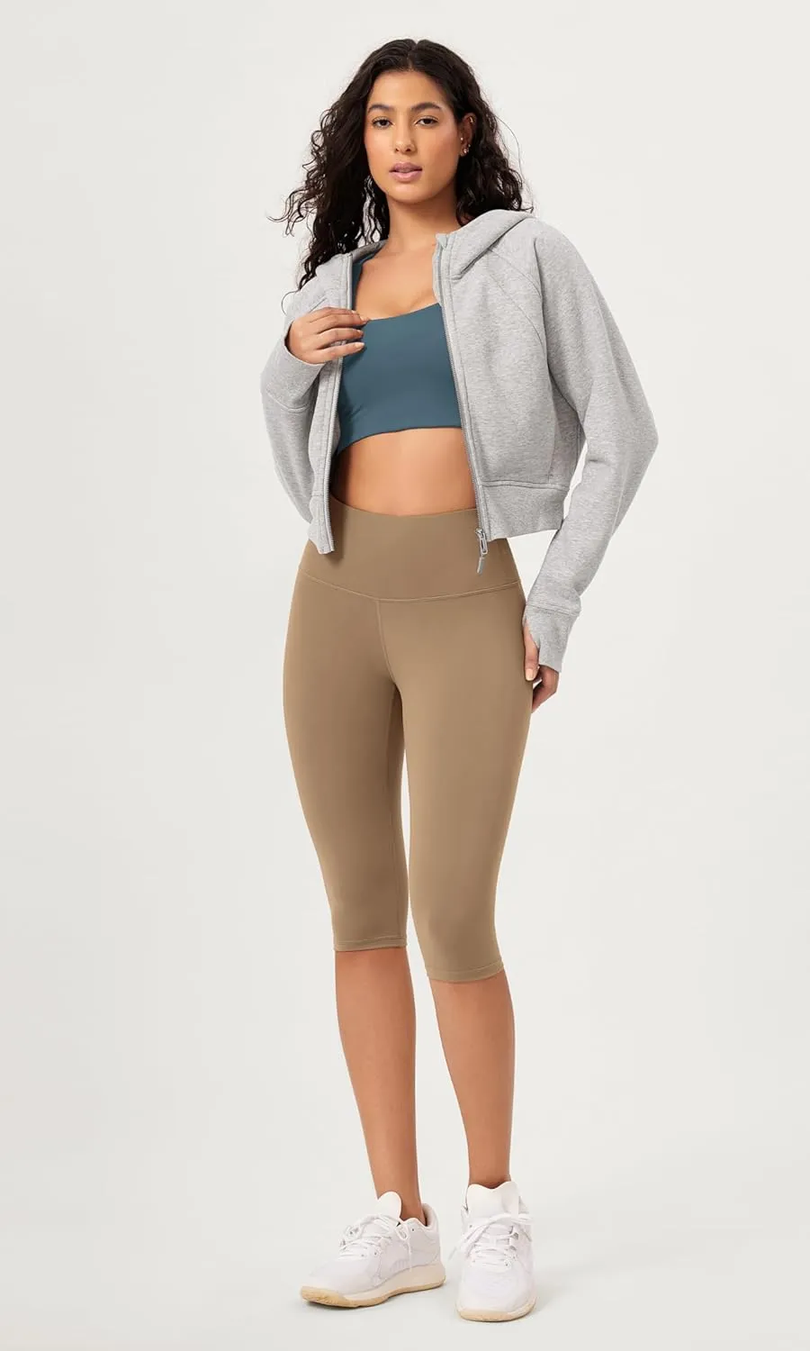 ODODOS 2-Pack Buttery Soft Lounge Yoga Capris for Women, 14" / 19" / 21" High Waist Capri Leggings