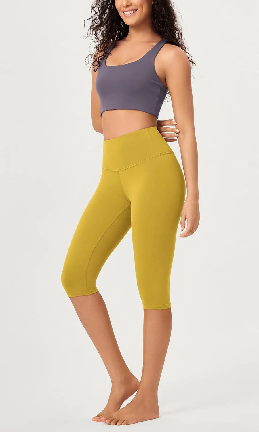 ODODOS 2-Pack Buttery Soft Lounge Yoga Capris for Women, 14" / 19" / 21" High Waist Capri Leggings