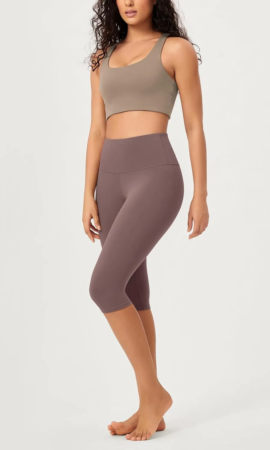ODODOS 2-Pack Buttery Soft Lounge Yoga Capris for Women, 14" / 19" / 21" High Waist Capri Leggings