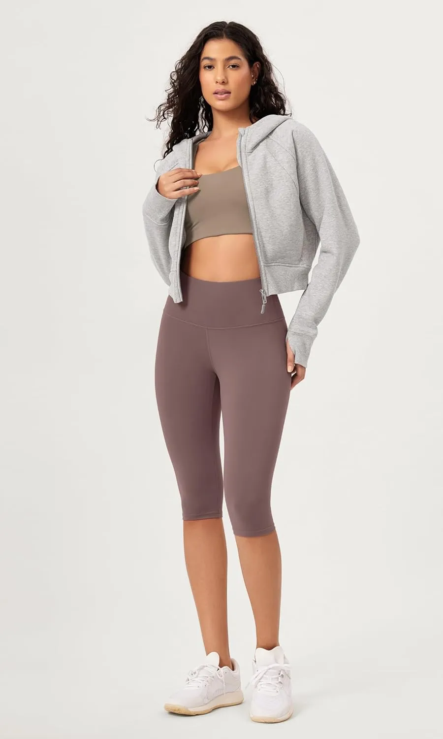 ODODOS 2-Pack Buttery Soft Lounge Yoga Capris for Women, 14" / 19" / 21" High Waist Capri Leggings