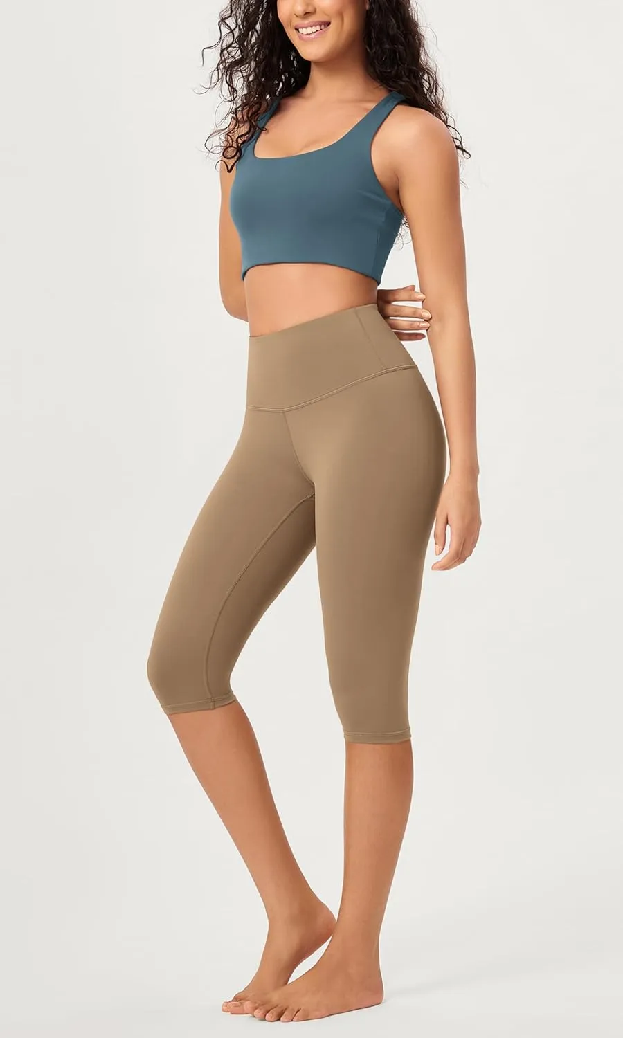 ODODOS 2-Pack Buttery Soft Lounge Yoga Capris for Women, 14" / 19" / 21" High Waist Capri Leggings