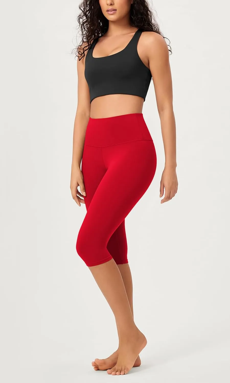 ODODOS 2-Pack Buttery Soft Lounge Yoga Capris for Women, 14" / 19" / 21" High Waist Capri Leggings