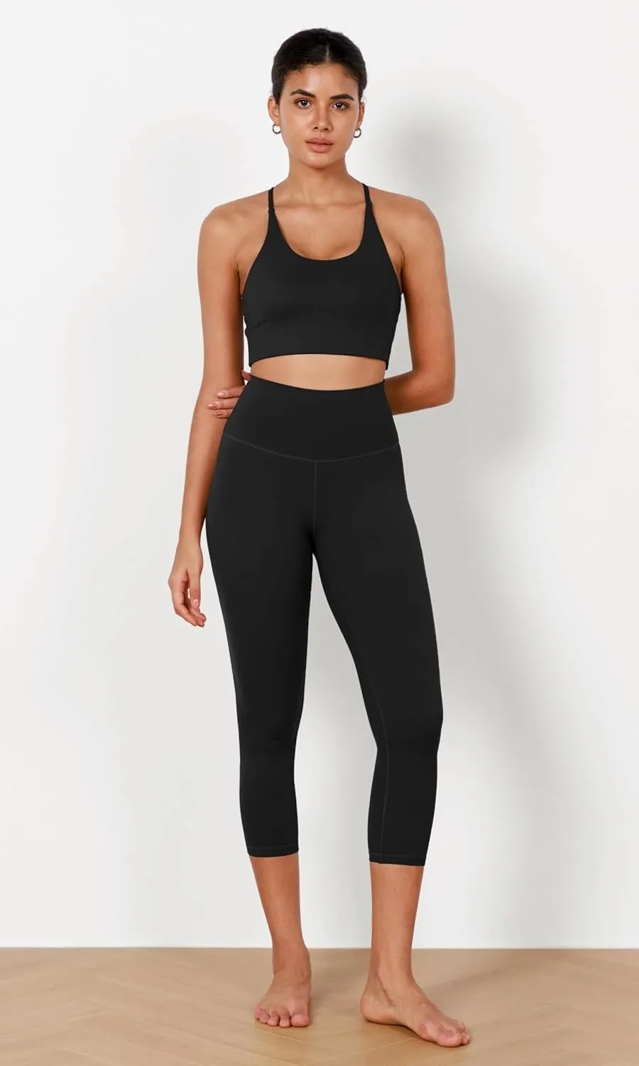 ODODOS 2-Pack Buttery Soft Lounge Yoga Capris for Women, 14" / 19" / 21" High Waist Capri Leggings