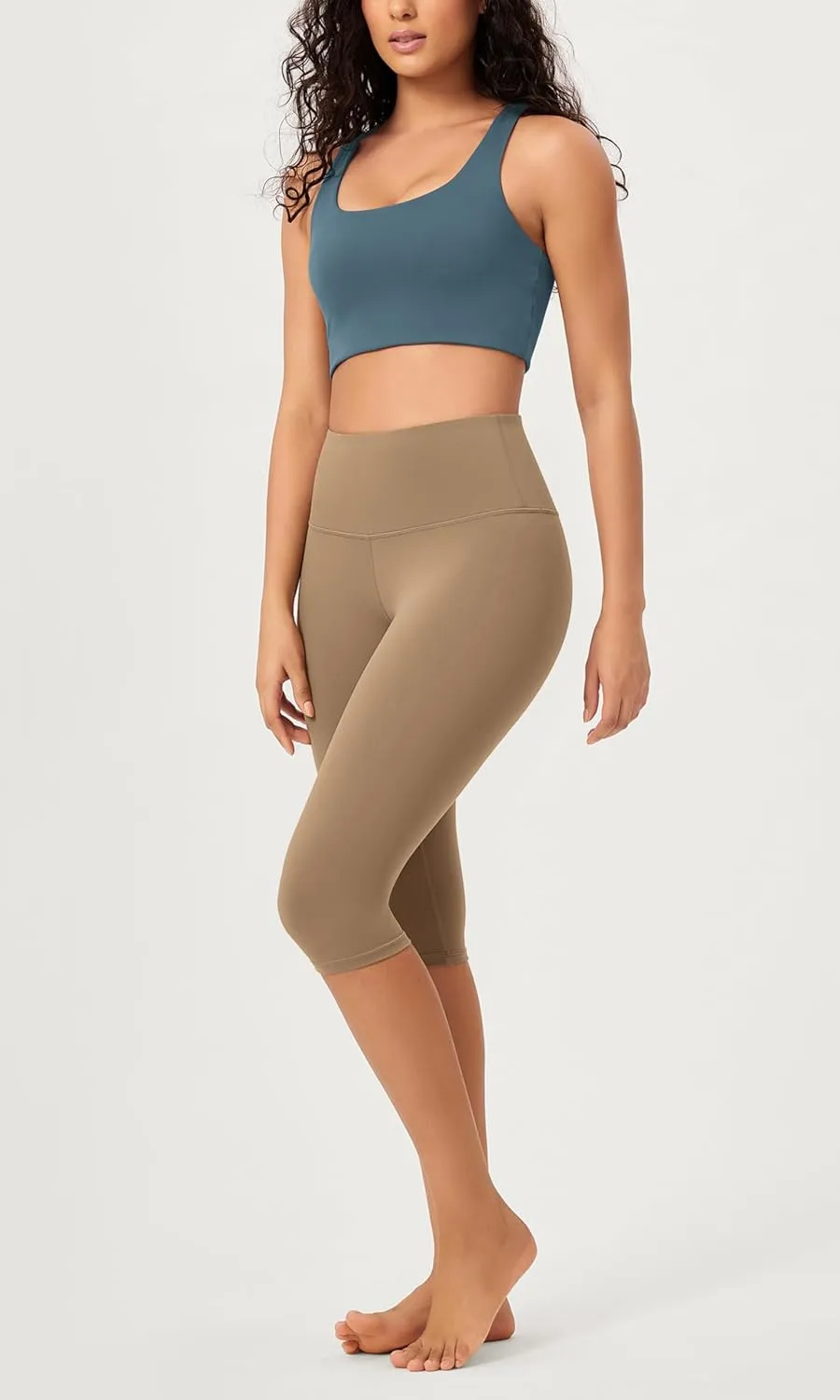 ODODOS 2-Pack Buttery Soft Lounge Yoga Capris for Women, 14" / 19" / 21" High Waist Capri Leggings