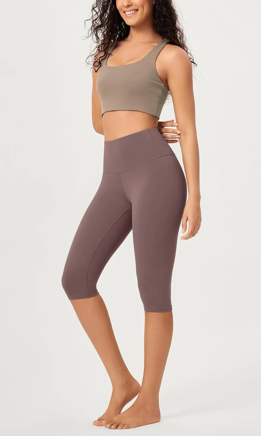 ODODOS 2-Pack Buttery Soft Lounge Yoga Capris for Women, 14" / 19" / 21" High Waist Capri Leggings