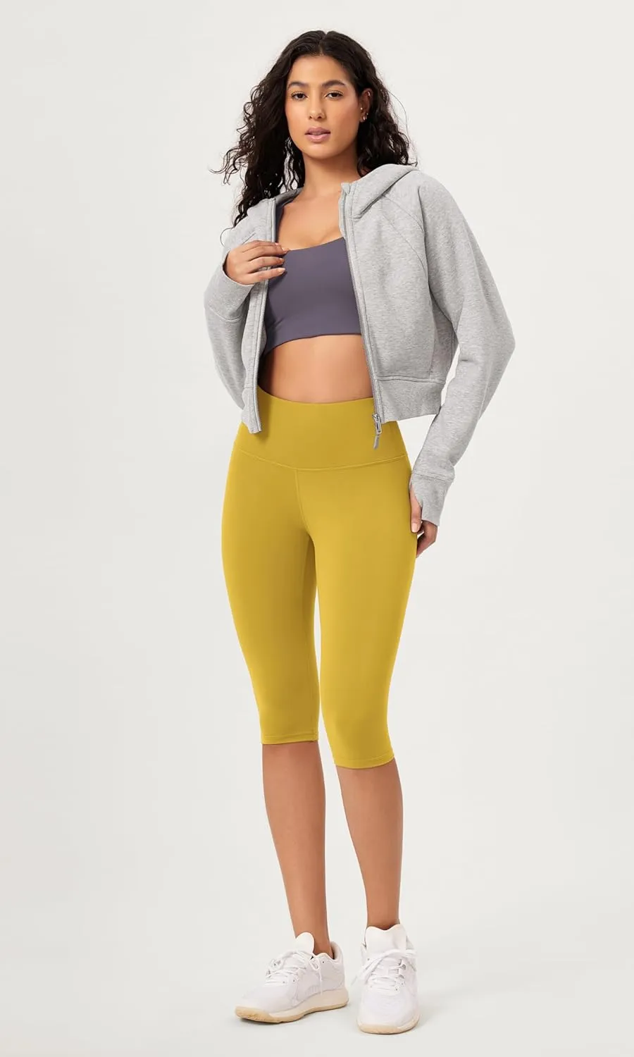 ODODOS 2-Pack Buttery Soft Lounge Yoga Capris for Women, 14" / 19" / 21" High Waist Capri Leggings