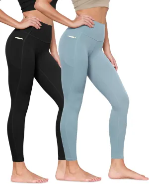 ODODOS 2-Pack Buttery Soft Lounge Yoga Leggings with Pockets for Women 23" / 25" / 28" High Waist Yoga Pants