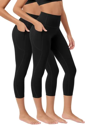 ODODOS 2-Pack Buttery Soft Lounge Yoga Leggings with Pockets for Women 23" / 25" / 28" High Waist Yoga Pants
