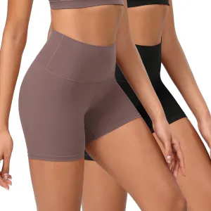 ODODOS 2-Pack Lounge Yoga Shorts for Women- 4" / 6" / 8" /10" High Waist Buttery Soft Biker Shorts