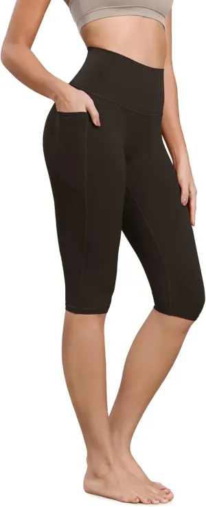 ODODOS Buttery Soft Lounge Yoga Capris with Pockets for Women, 14" / 19" / 21" High Waist Capri Leggings