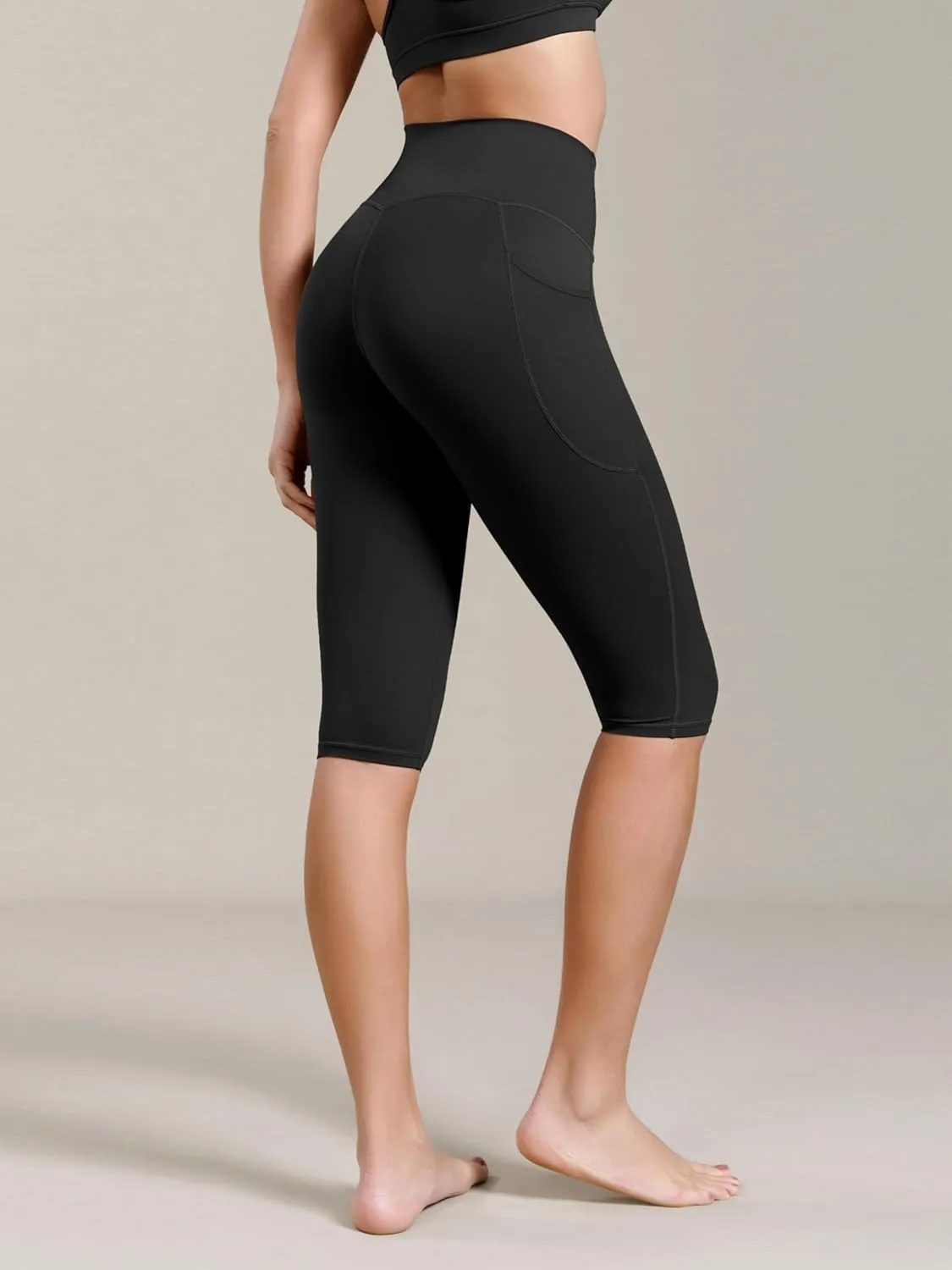 ODODOS Buttery Soft Lounge Yoga Capris with Pockets for Women, 14" / 19" / 21" High Waist Capri Leggings
