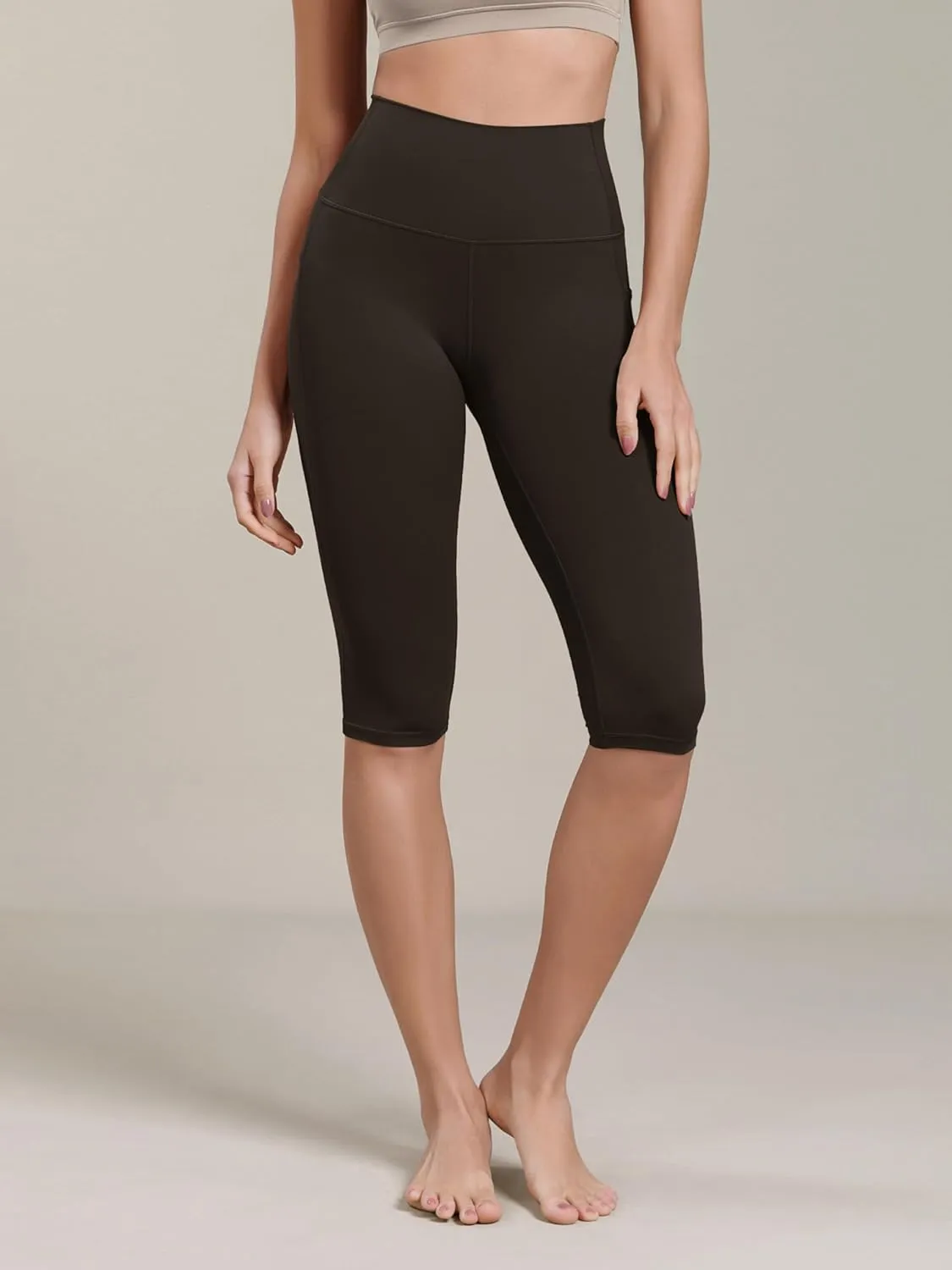 ODODOS Buttery Soft Lounge Yoga Capris with Pockets for Women, 14" / 19" / 21" High Waist Capri Leggings