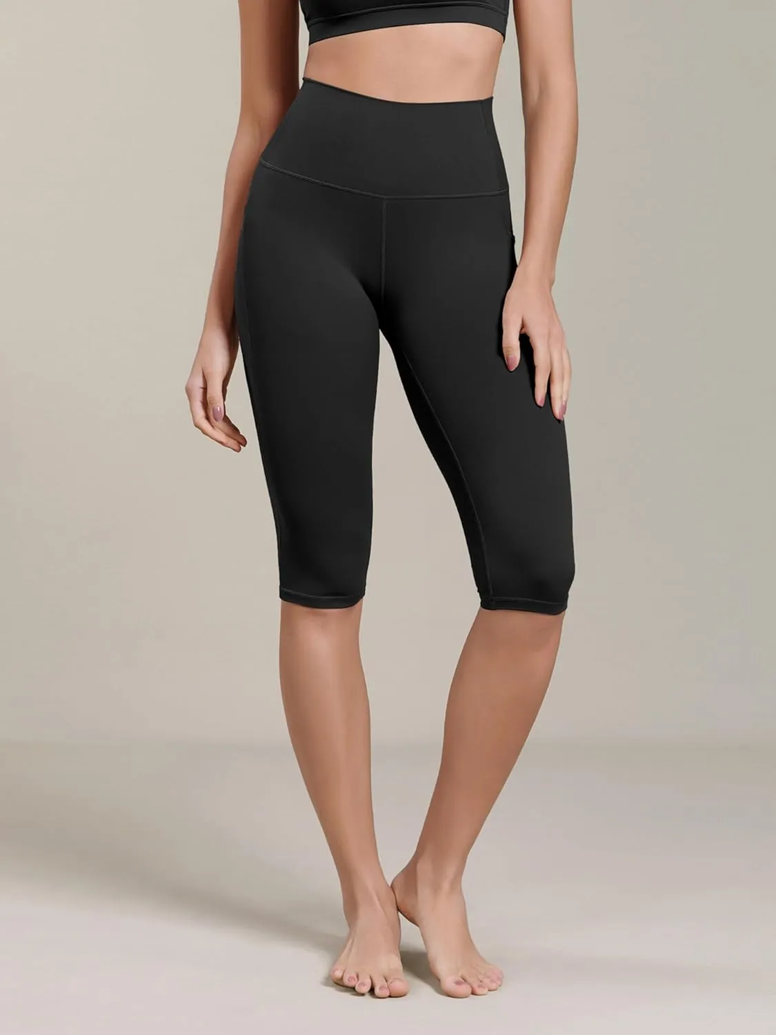 ODODOS Buttery Soft Lounge Yoga Capris with Pockets for Women, 14" / 19" / 21" High Waist Capri Leggings