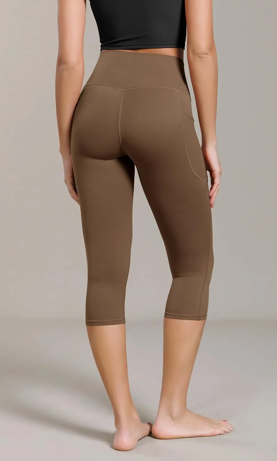 ODODOS Buttery Soft Lounge Yoga Capris with Pockets for Women, 14" / 19" / 21" High Waist Capri Leggings