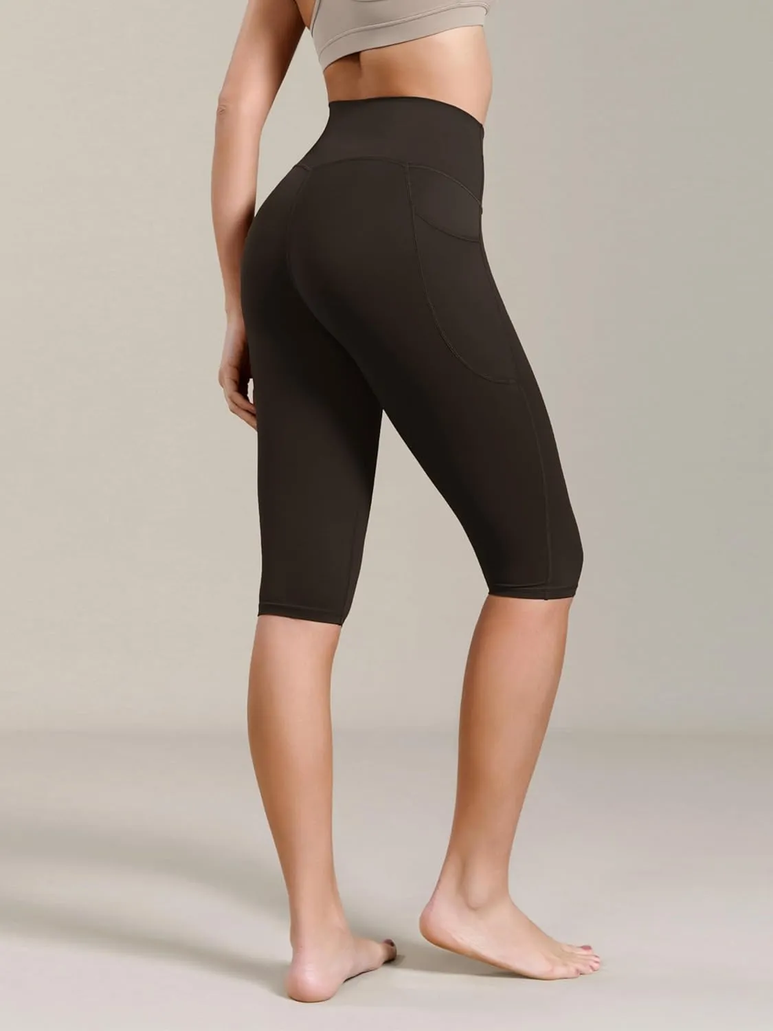 ODODOS Buttery Soft Lounge Yoga Capris with Pockets for Women, 14" / 19" / 21" High Waist Capri Leggings